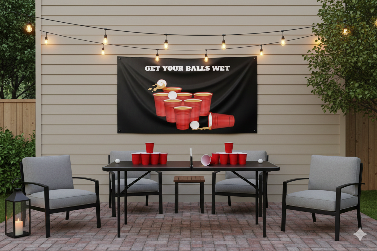 Beer Pong Wall Flag