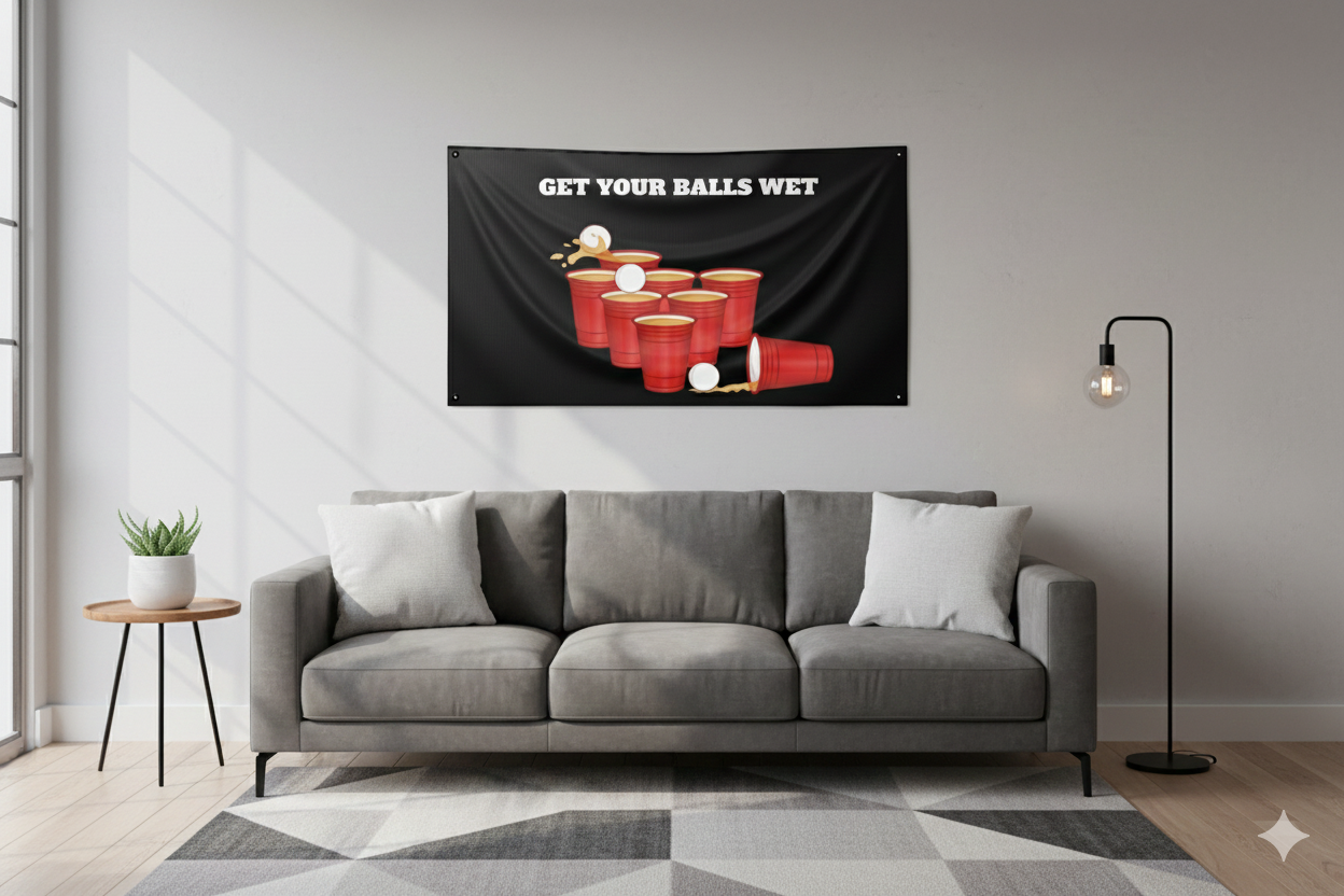 Beer Pong Wall Flag