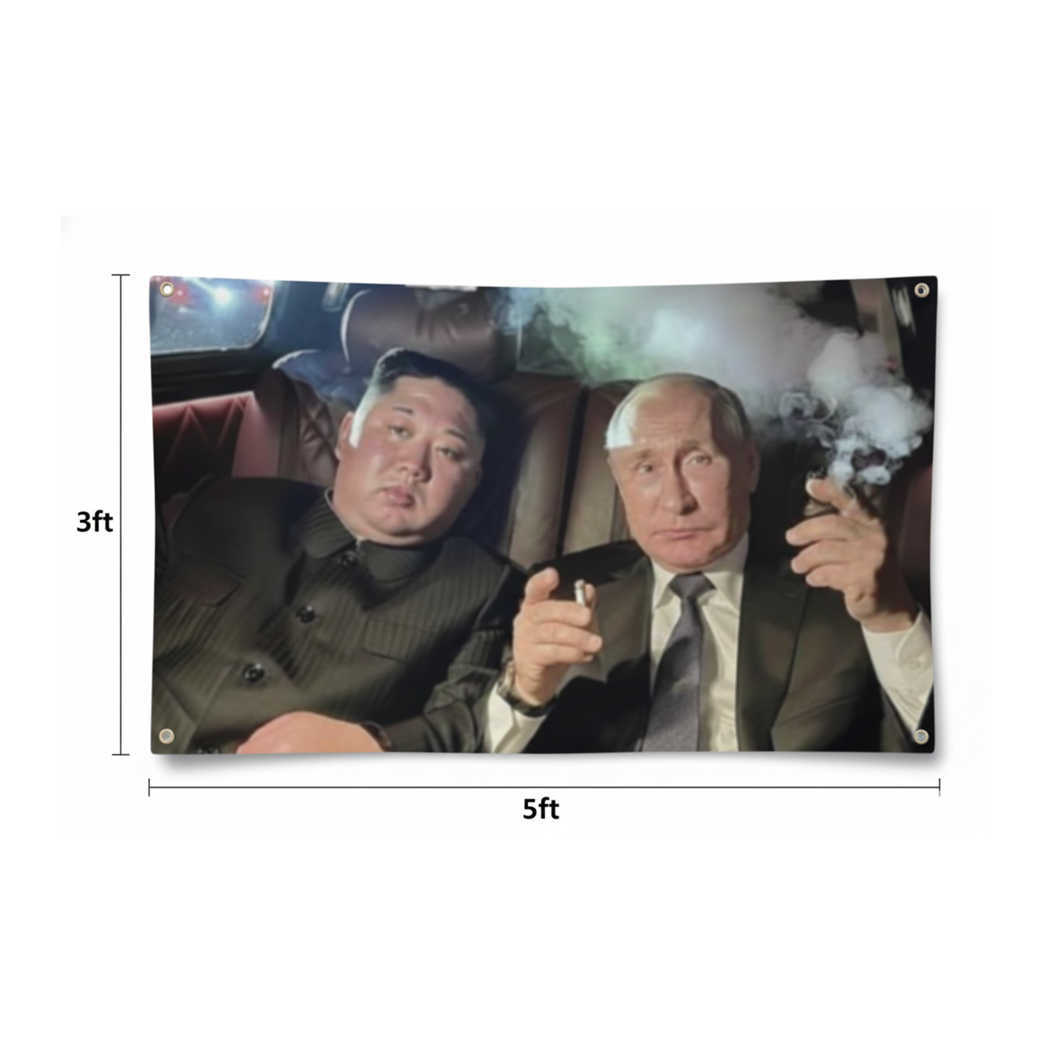 Kim Jung Un and Putin College Flag